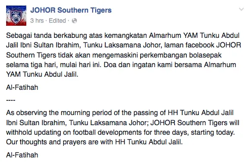 Photo Credit: Johor Southern Tigers